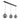 Hanglamp - Bollique - 3122ZW - Zwart - 3 Lichts - E27 Fitting