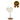 Hart - Op Standaard - Mangohout - Wit - S